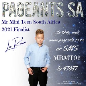 Mr Mini Teen South Africa 2021 Finalist : Le Roux