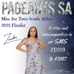 Miss Jnr Teen South Africa 2021 Finalist : Zandri