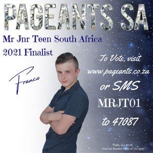 Mr Jnr Teen South Africa 2021 Finalist : Franco