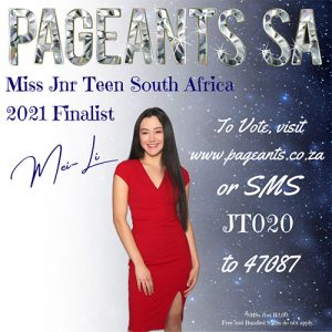 Miss Jnr Teen South Africa 2021 Finalist : Mei-Li