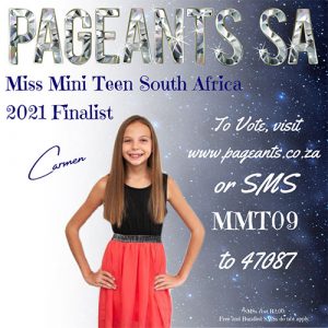 Miss Mini Teen South Africa 2021 Finalist : Carmen